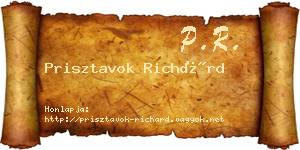 Prisztavok Richárd névjegykártya